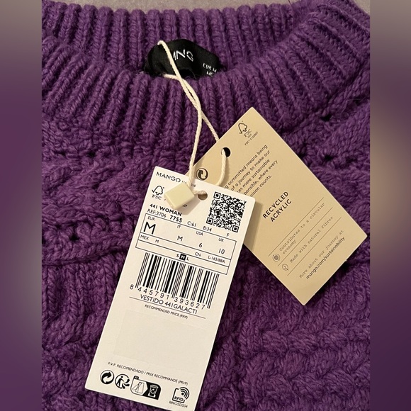 Mango Short Knitted Dress Size 6 - Picture 5 of 6